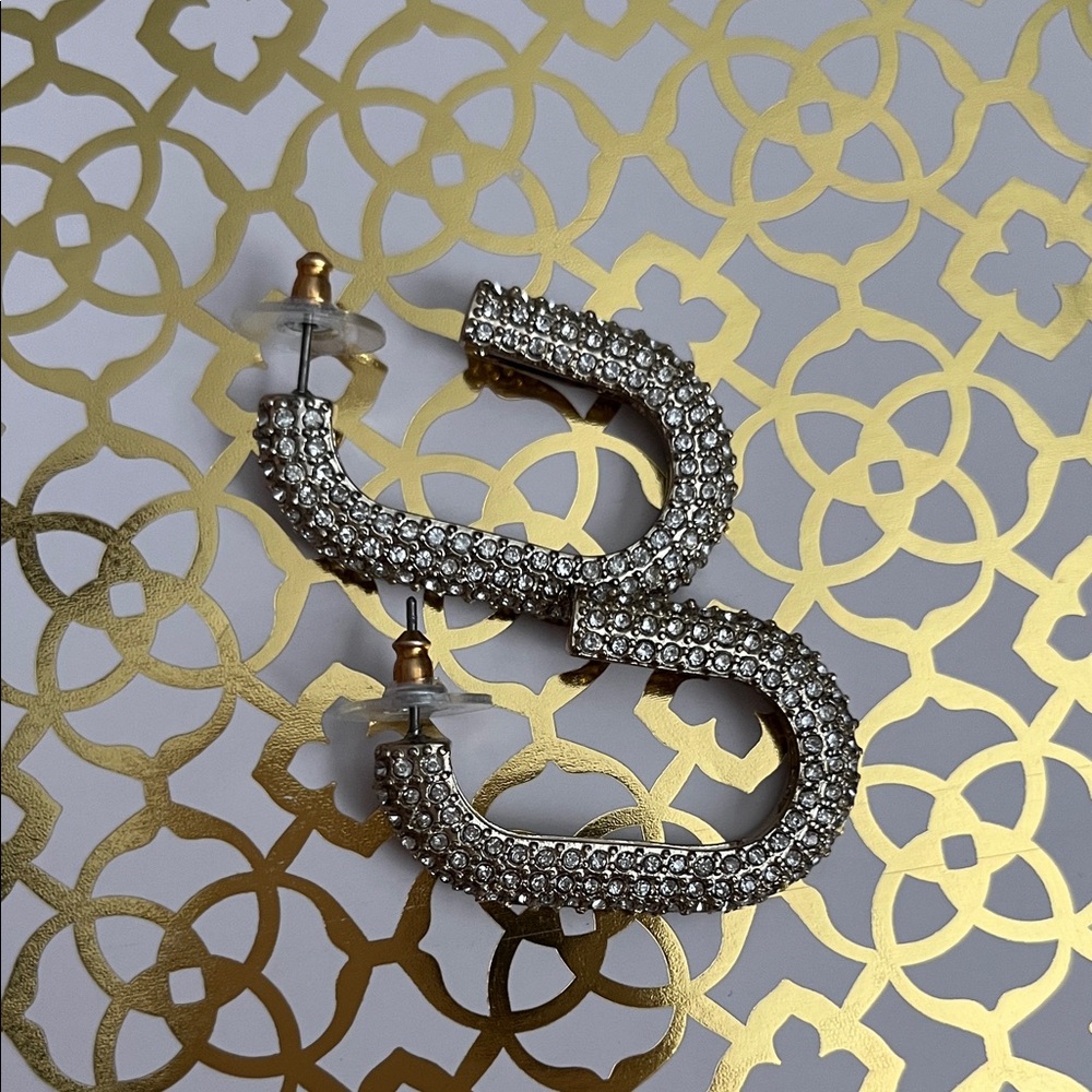 J. Crew Factory Silver Crystal Earrings